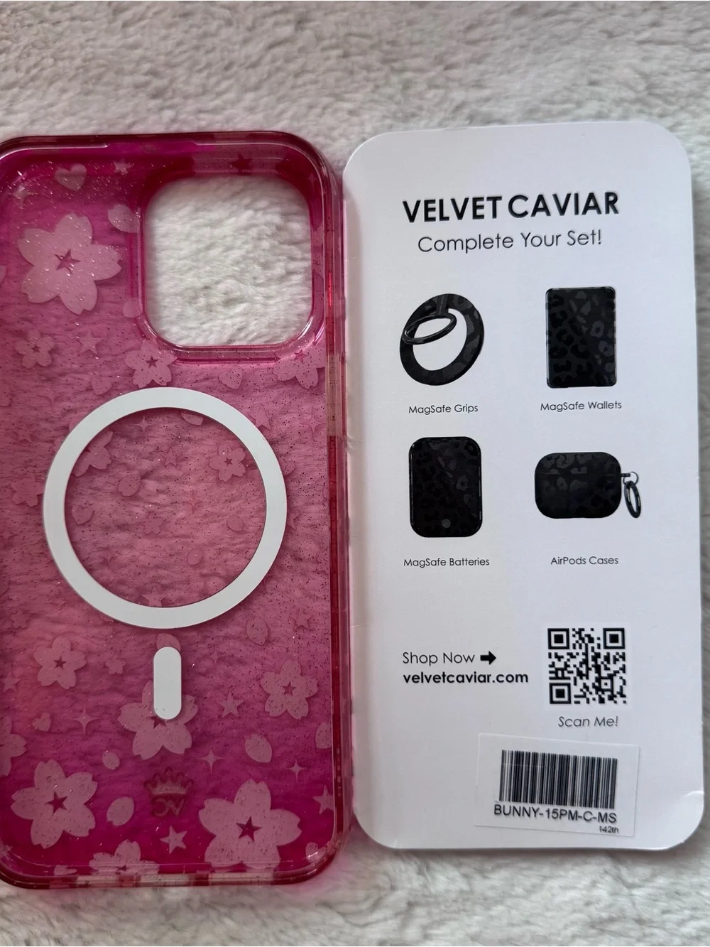 Velvet Caviar iPhone Case X Cherry Blossom Glitter